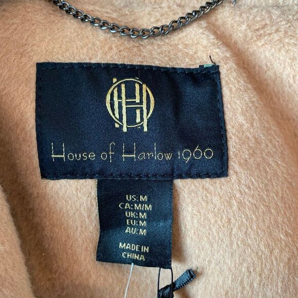 House of Harlow 1960 Camel Wool Blend Coat Size Medium NWT - Picture 10 of 13